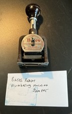 Vintage BATES Numbering Machine Ink Stamper 6 Wheels Style E Railroad, Bus