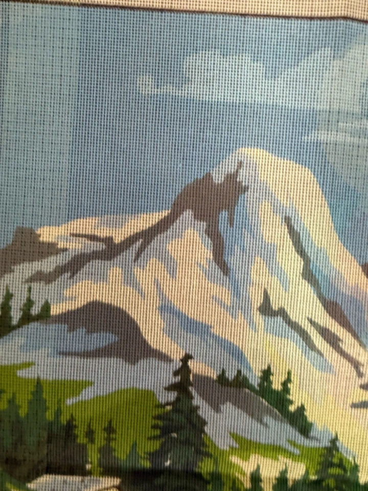 needlepoint Tapestry canvas mountain cabin Canvas Only 45x60cm Temeljkovic - Image 2 of 4