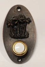 Palm Tree Doorbell Push Button Oval Door Hardware Oil Rubbed Bronze