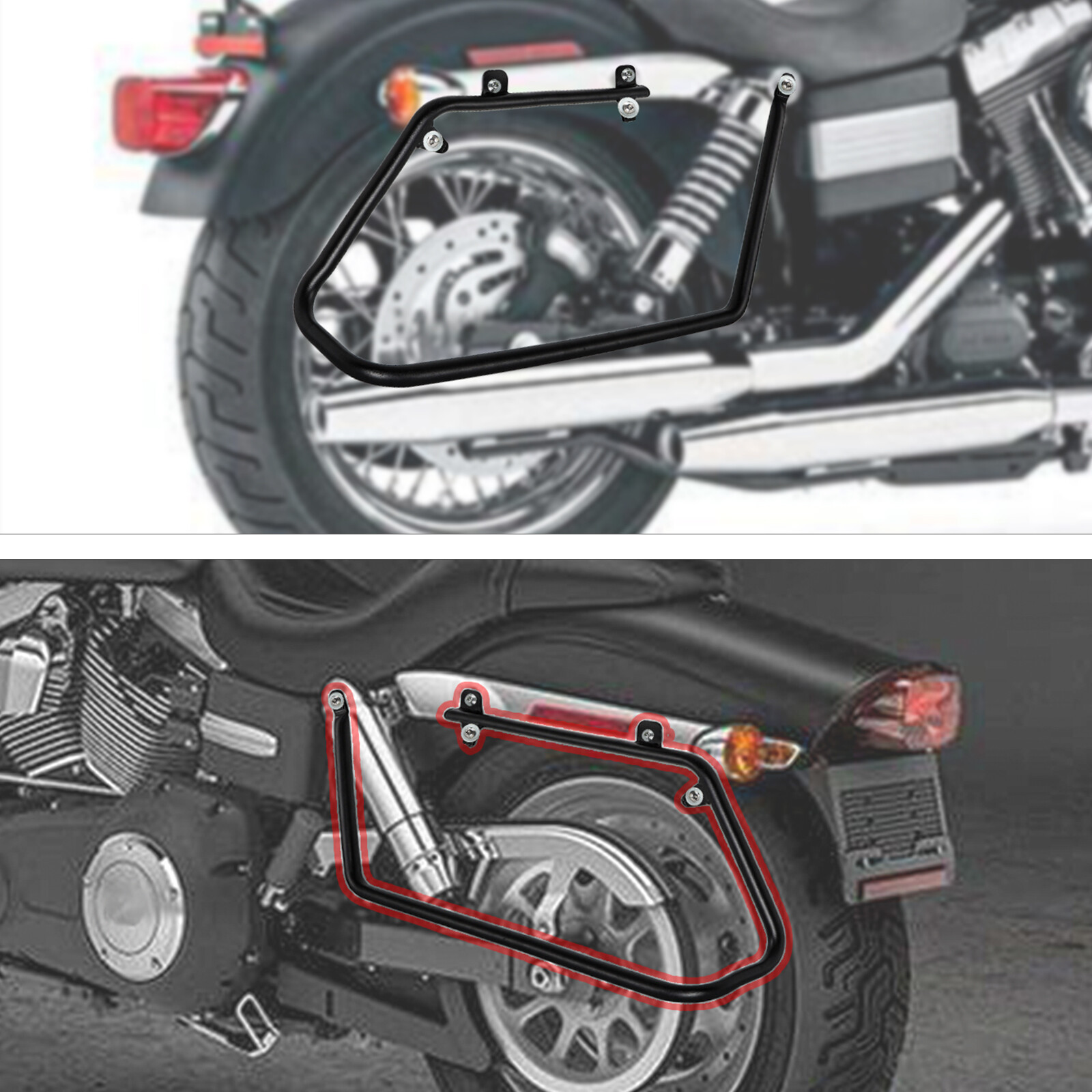 Hard Saddlebags Saddle Bags W/Conversion Brackets For 20082017 Harley Dyna FXDF eBay