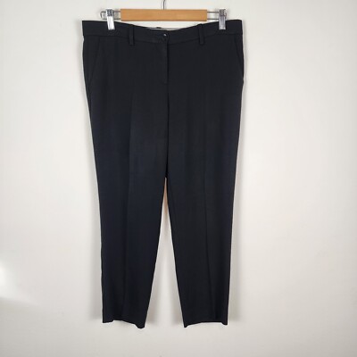 Etro Made In Italy Viscose Blend Straight Leg Black Pants Women's Size 44