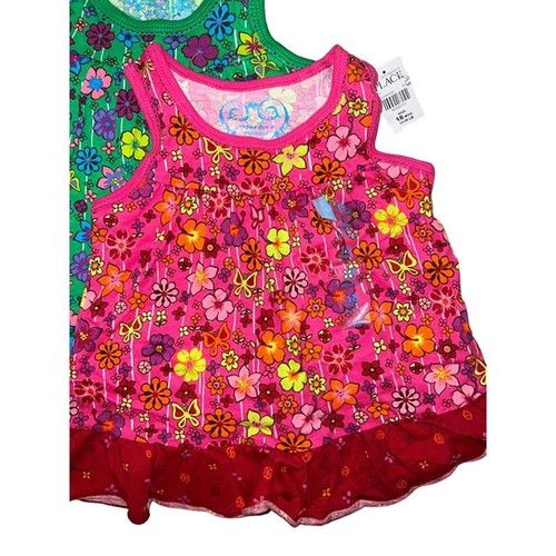 childrens place lot of 2 dresses Y2K hippie Hawaiian pink size 18mon SPRING NWT - Picture 3 of 6