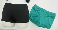 Lot of 2 pair Dancer Dance Booty Shorts Spandex Small adult slight low rise