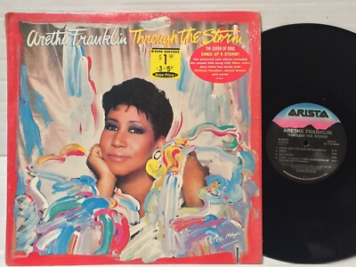 Aretha Franklin Through The Storm EX SHRINK +HYPE STICKER Elton John James Brown