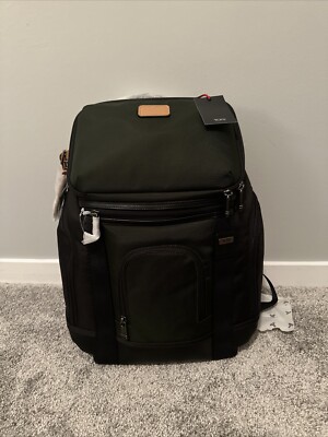 TUMI 144985 PHINNEY BLACK/GREEN WITH GUNMETAL HARDWARE LARGE 