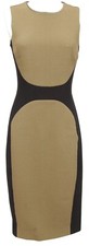 MICHAEL KORS COLLECTION Dress Sleeveless Black Green Crew Neck Sz 4