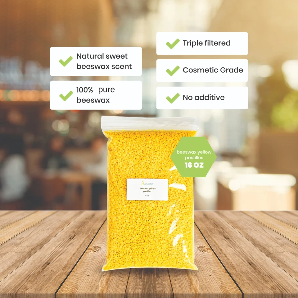 Yellow Beeswax Pastilles Beads 100% Pure & Natural Made in USA Bulk 10 lbs - Image 3 of 4