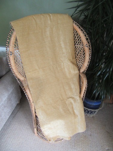 Gold Velvet Furnishing Fabric Remnant /Project .82" x 55" .2 halfs sewn together - Picture 7 of 9