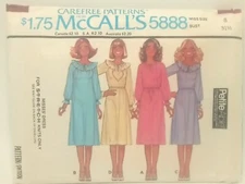 Vintage 1970s Stretch Knitt Dress Collar McCall's 5888 Size 8 Bust 31 1/2