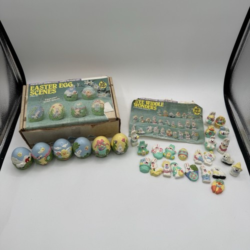 Wee Crafts Easter Scenes Ready to Paint Gypsum Egg 2.5β Figures Extras Complete