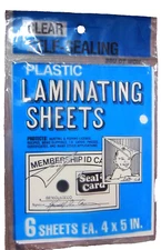 Seal a Card Plastic Clear Laminating Sheets sheets No Tools Needed #64521 6 Pcs.