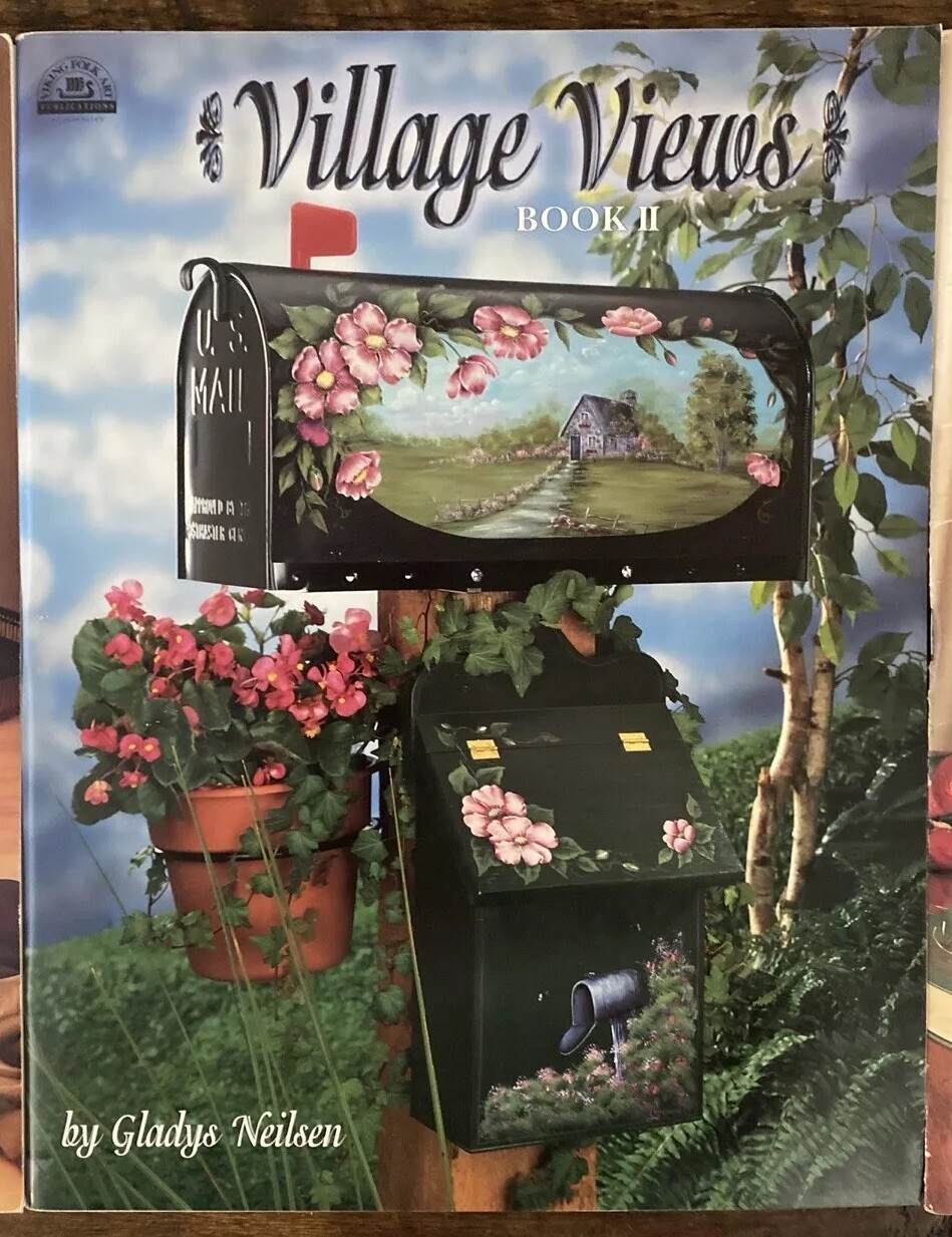 Lot of 4 Village Views by Gladys Neilsen Tole Painting Magazines Viking Folk Art