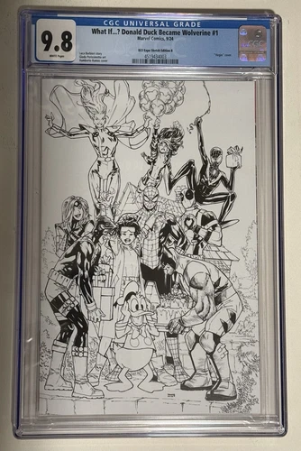 2024 D23 Marvel What If Donald Duck Became Wolverine B&W Variant B CGC 9.8 RARE