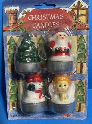 Xmas Candles Wax decor figures Santa Angel Tree Snowman 1996 Magic Creations