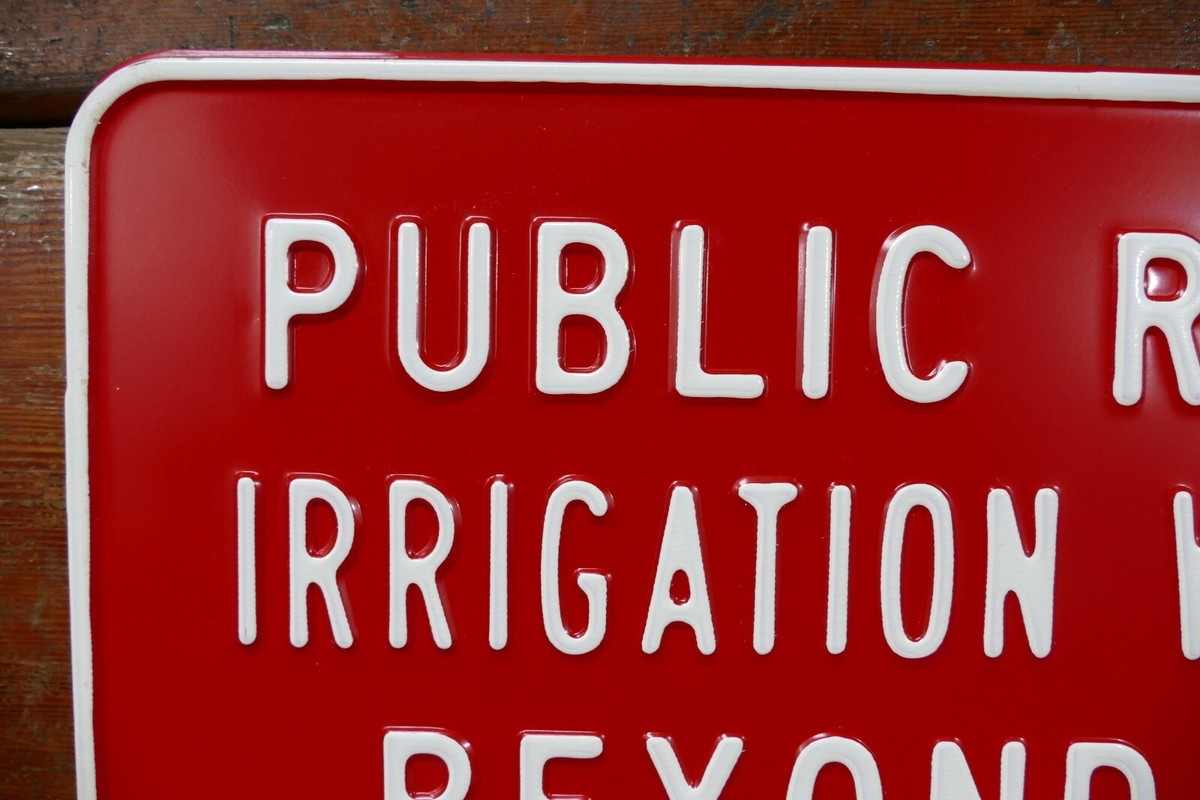 Valley Inman Irrigation 看板 Vintage IRRIGATION WATER PROHIBITED Embossed Steel Farm Sign