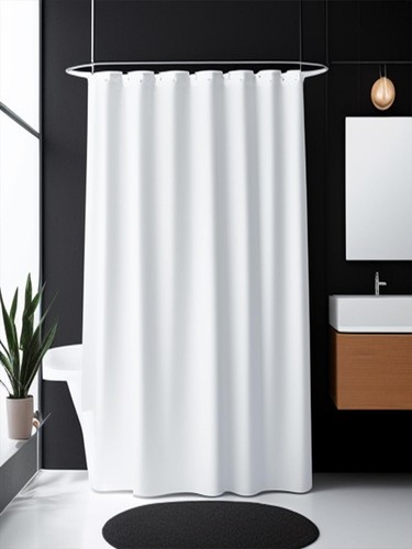 Shower Curtain Mould Proof Mildew Resistant Bathroom Polyester Fabric Curtain UK - Picture 2 of 29