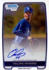 Felipe Rivero autographed baseball card (Rays) 2012 Bowman Chrome Rookie #BCAFR