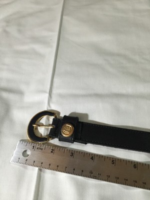Gorbani Belt Medium Black Leather Padded Buckle Retro Minimalist Statement 80s Vintage Gorbani Brown Leather Belt Uruguay Silver Metal  main image 3