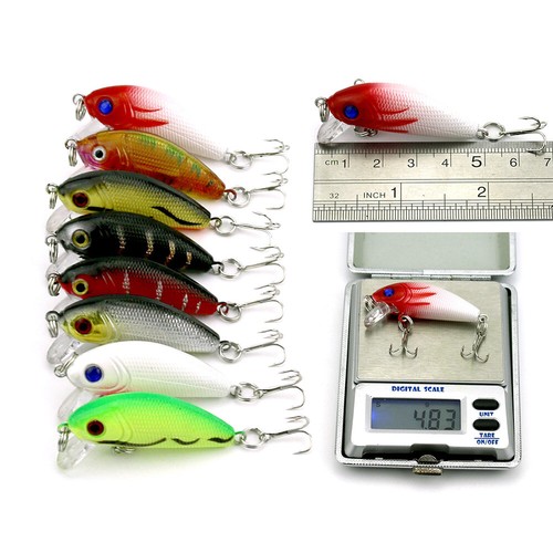 56pcs Leurre Minnow Crankbait Poisson Nageur Basse Truite Hameçon - Photo 6/10
