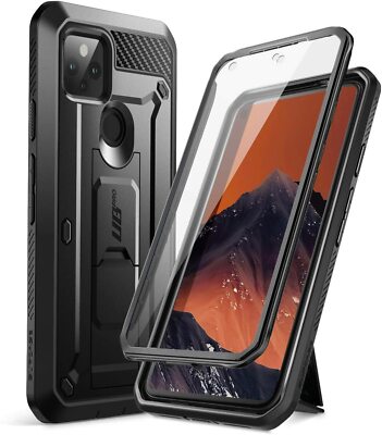 SUPCASE UBPro for Google Pixel 5, Builtin Screen Case Rugged Holster Stand Cover