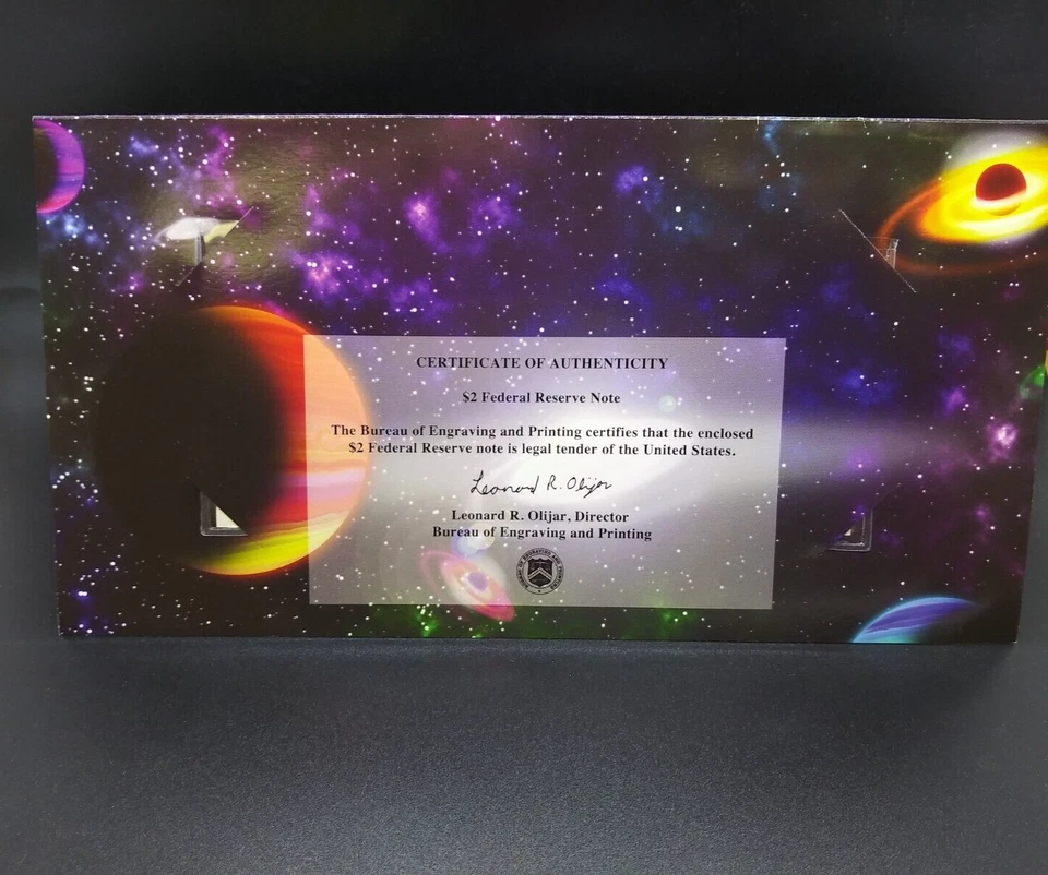 (2) BEP 2019 $2 Rocketship Federal Reserve Note 50th Anniversary Moon Landing - Image 3 of 4