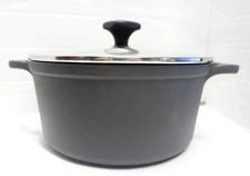 New Geoffrey Zakarian 4.5 Qt Cast Iron Non-Stick Oval Dutch Oven & Glass  Lid