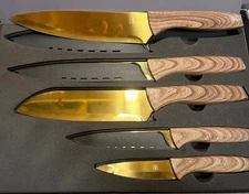 EUNA 5 PCS Chef Knife Set Ultra Sharp Kitchen Knife Set with Sheaths