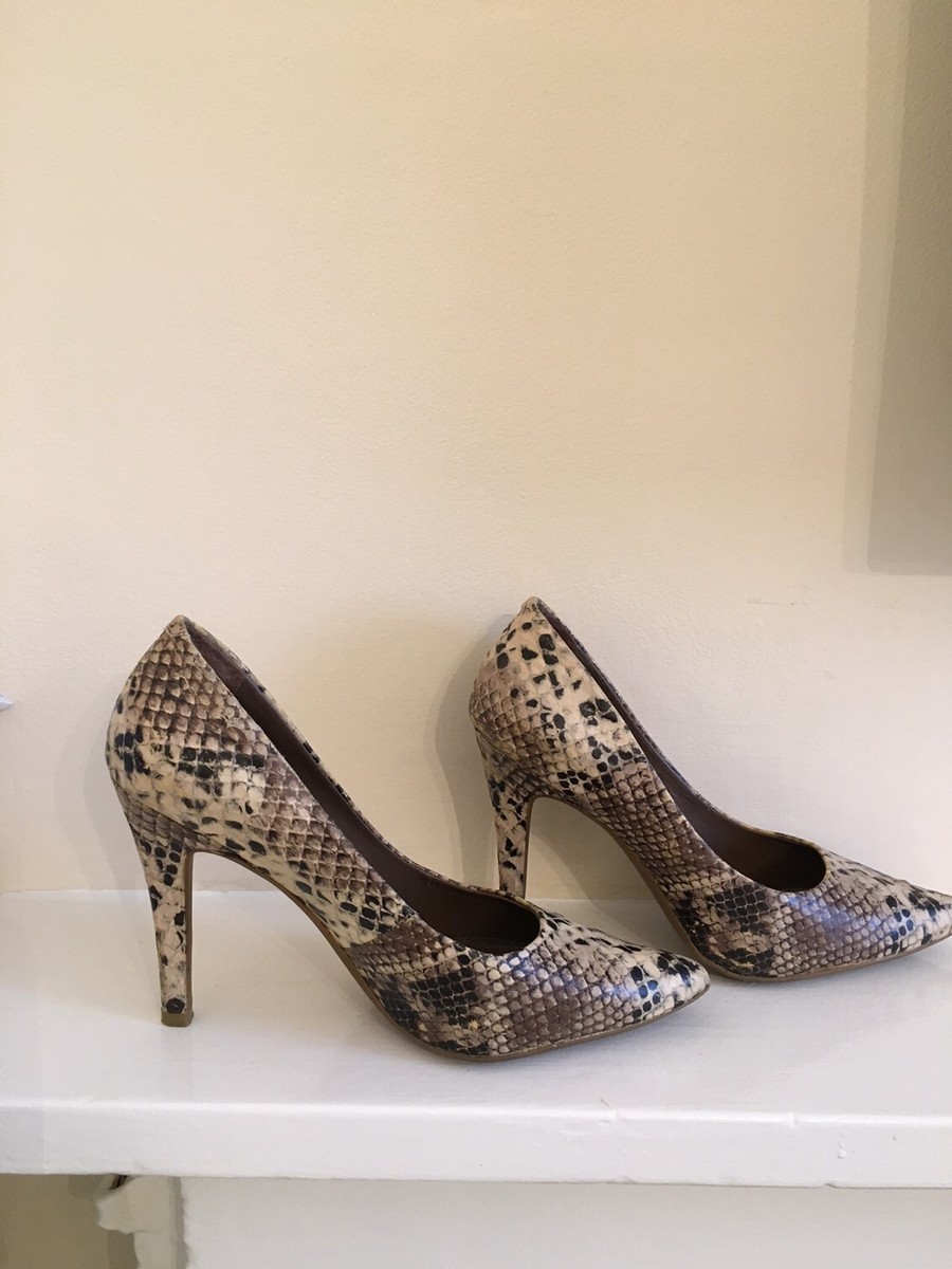 BCBG generation Women's Brown Snake Print Pointed Toe Pump, Size