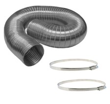 Aluminium Flexschlauch Ø 75 mm + Zwei Clips 70-90 mm Luftabzug Flex Aluflexrohr