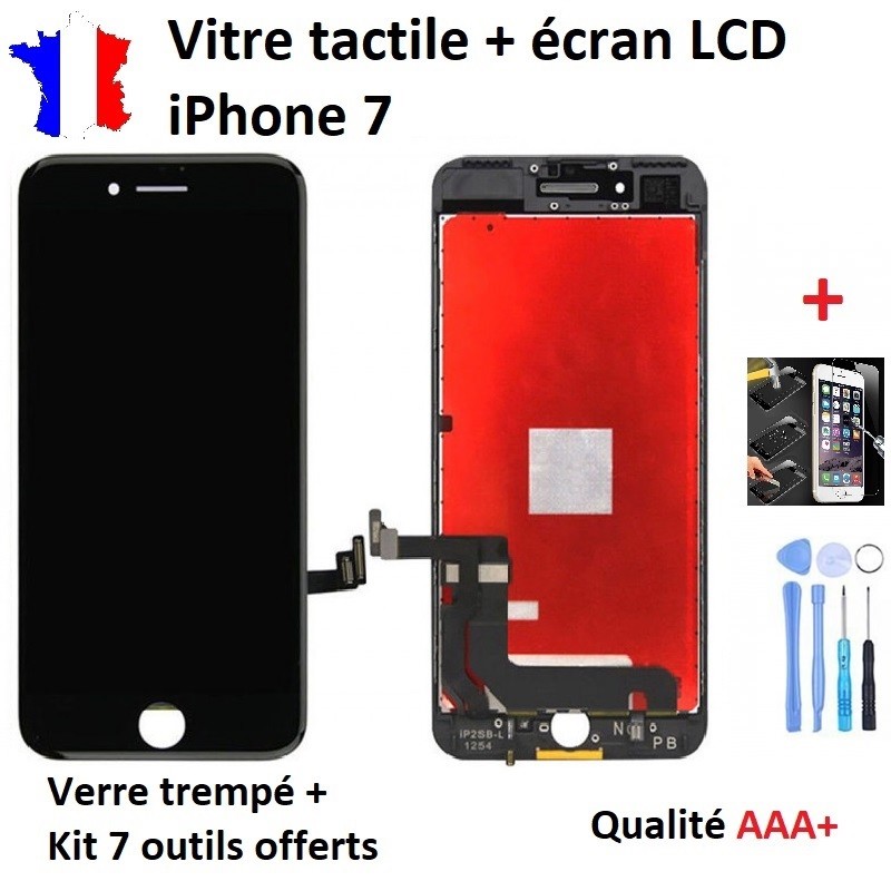 Écran LCD + Vitre Tactile Complet Sur Châssis Pour IPhone 7 Plus (noir) - Neuf Avec Outils