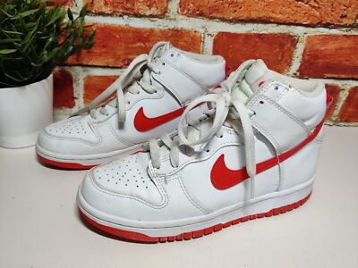 BOYS GIRLS NIKE DUNK HIGH WHITE PICANTE RED UK EU 38 LACE UP TRAINERS  SNEAKERS UK