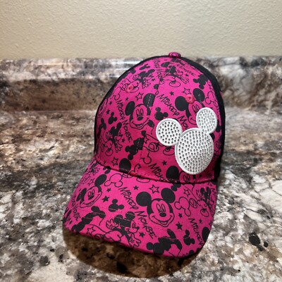 Disney hat ears bright pink black Minnie Pink Baseball Cap with Black Ears Disney hat ears bright pink black Minnie Pink Baseball Cap  main image 3