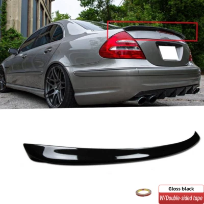AFTERMARKET PRODUCTS FOR MERCEDES E CLASS W211 AMG STYLE REAR BOOT SPOILER WING GLOSS BLACK 2002-2008