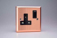 Varilight XY4B.BC Urban Brushed Copper 1 Gang 13A DP Single Switched Plug Socket