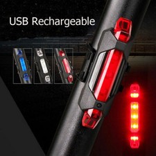 5 LED USB Rechargeable Bike Tail Light Bicycle Safety Cycling Warning Rear Lamp