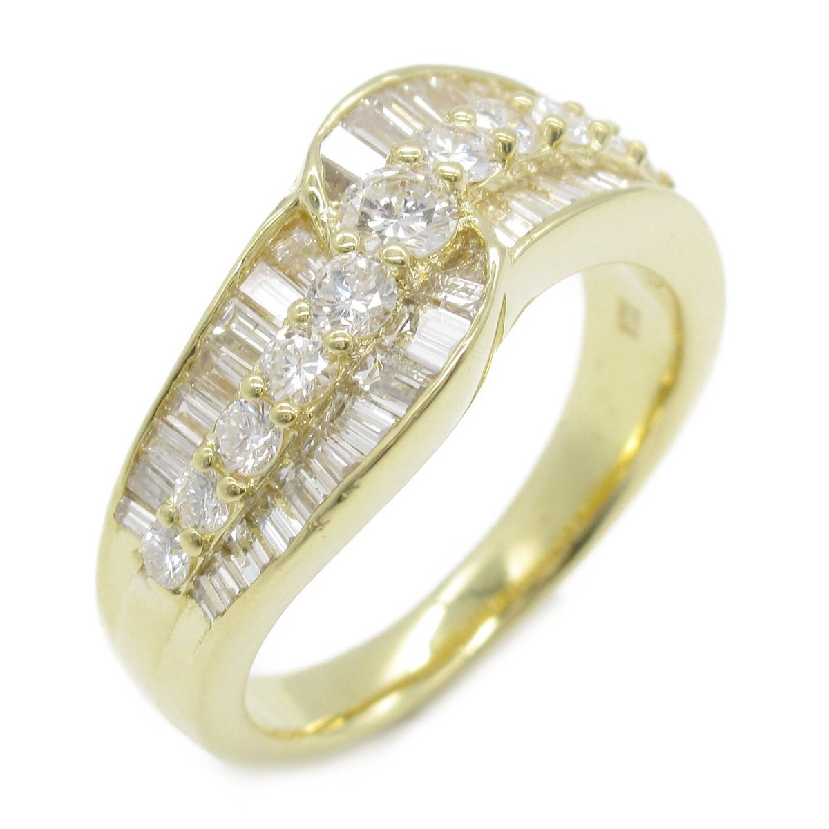 JEWELRY Diamond Ring K18 YG Yellow Gold Clear Used US size JEWELRY Diamond Ring K18 YG Yellow Gold Clear Used US size
