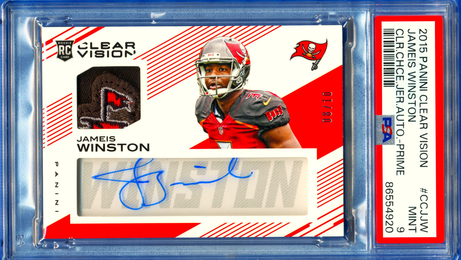 Jameis Winston Panini Clear Vision Clear Choice Jersey Autograph #CCJJW Prime