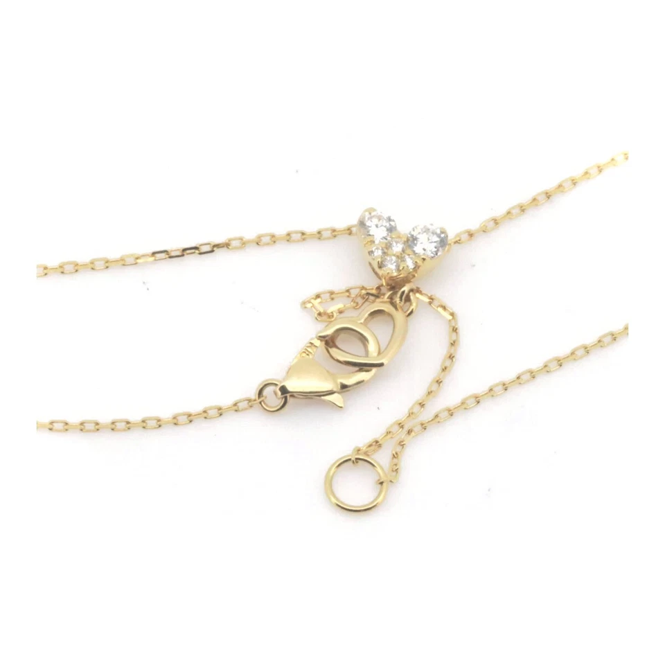 Collar de diamantes naturales Ponte Vecchio oro amarillo de 18 quilates de 0,14 quilates Foto 3 de 4