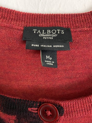 Talbots Womens Sweater Size Petite Medium Italian Merino Wool Button Cardigan - Picture 4 of 7