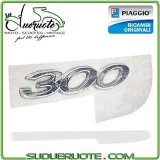 TARGHETTA ANTERIORE BAULETTO PER VESPA GTS 300 ADESIVO CROMATO ORIGINALE PIAGGIO