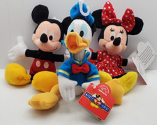 Disney Mickey, Minni, Donald Duck For Kids Bean Bag Plush 1998 Applause