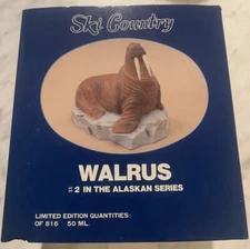 1985 Ski Country Limited Edition Walrus Mini Decanter Empty #2 In Alaskan Series