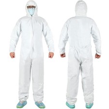 12 Pcs Disposable Protective Coverall Painter Painting Suit with Elastic Hood...