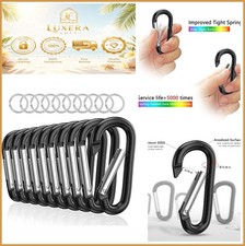 3" Aluminum Carabiner D Ring Clips Set of 10 Keychain Spring Snap Hook