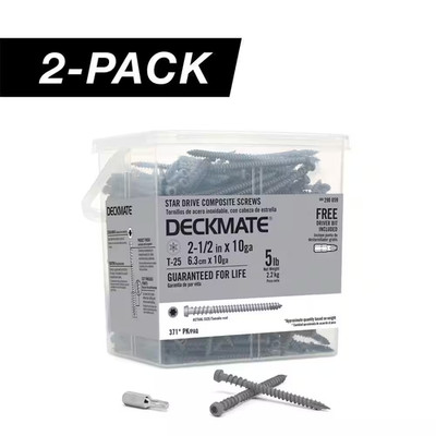 2-Pack #10 X 2-1/2 In. Gray Star Drive Pan-Head Composite Deck Screws (10 Lb. /