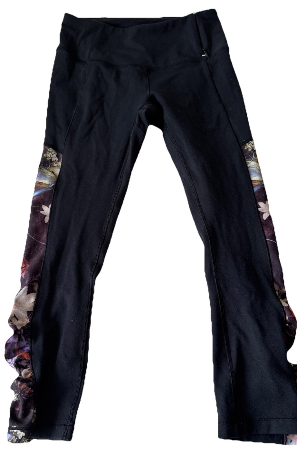 CALIA Essential Printed Floral Panel Ruched Capri Legging Size XS