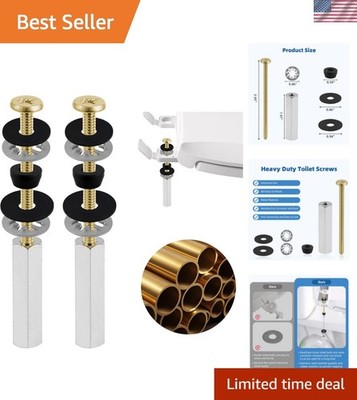 Solid Brass Toilet Seat Bolts - Easy Installation with Extra Long Downlock Nuts