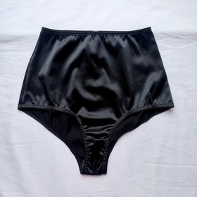 Agent Provocateur Nikita Black Satin Bra & High Waist Brief Set Size 34C UK 8