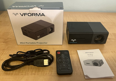 Vforma Mini Portable Projector 1080P TCT LCD Model VF-121-BK Open Box New