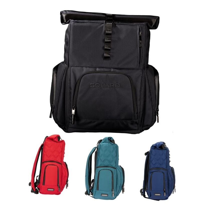 Lennox 28 Can Backpack Cooler with 3350D Limo Black Fabric for Beach and Outdoor Use